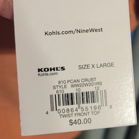 NWT Nine West Sweetheartow Neckline / Soft Bow XL Top - Picture 6 of 6